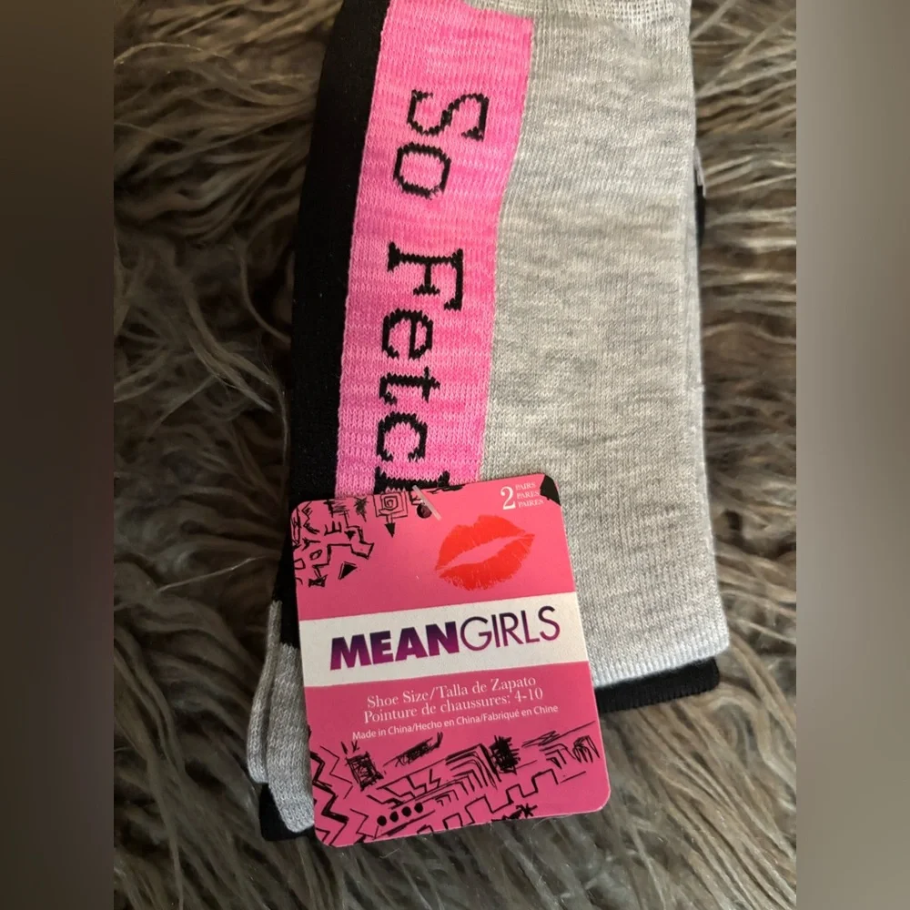 Two Pack of Mean Girls 'So Fetch' Socks(Size 4-10)